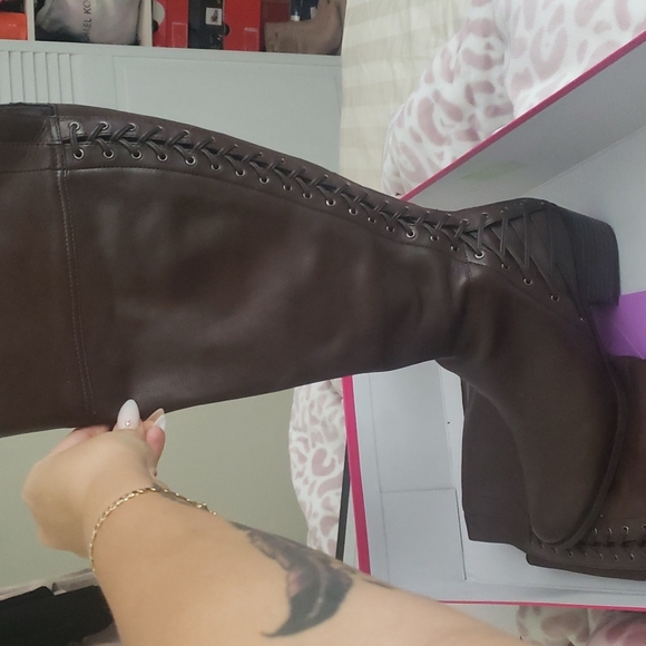 Vince Camuto VC-Bolina boots carob two tone antique size 9 - Picture 3 of 4